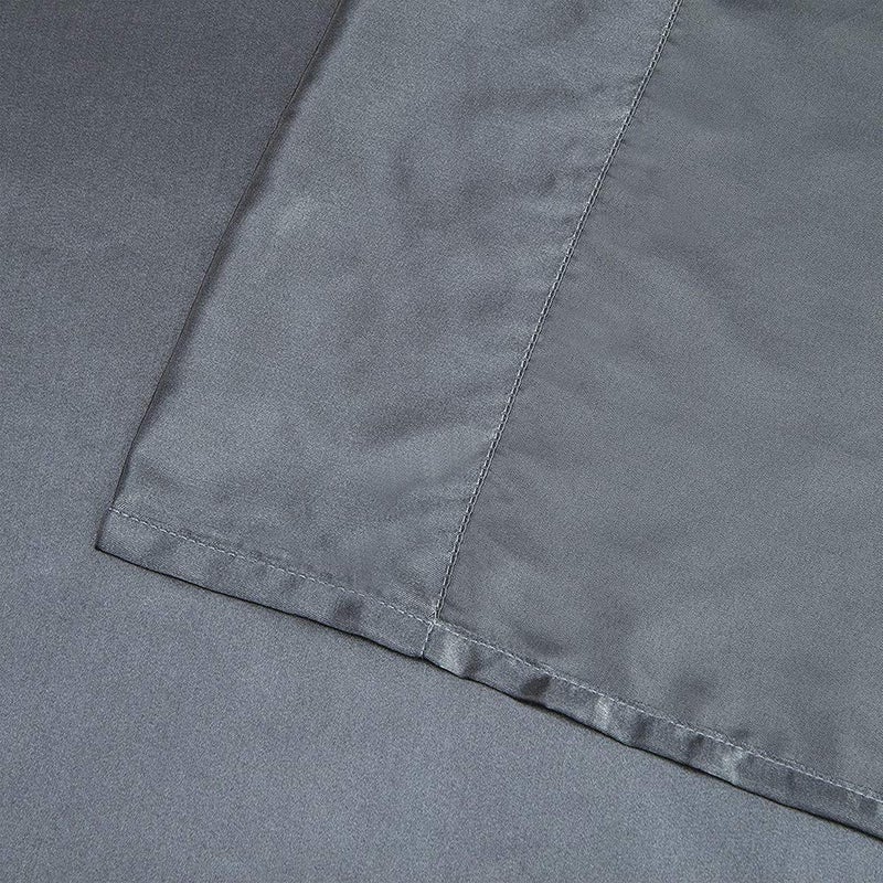 Luxbedding Satin Bed Sheets Queen Sheet Set, Grey Silk Sheets, 4 - Pieces Soft Bedding Set with 1 Deep Pocket Fitted Sheet,1 Flat Sheet,2 Pillowcase - Image 4